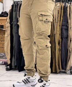 Men's Beige Tactical Cargo Joggers – Premium Streetwear Pants